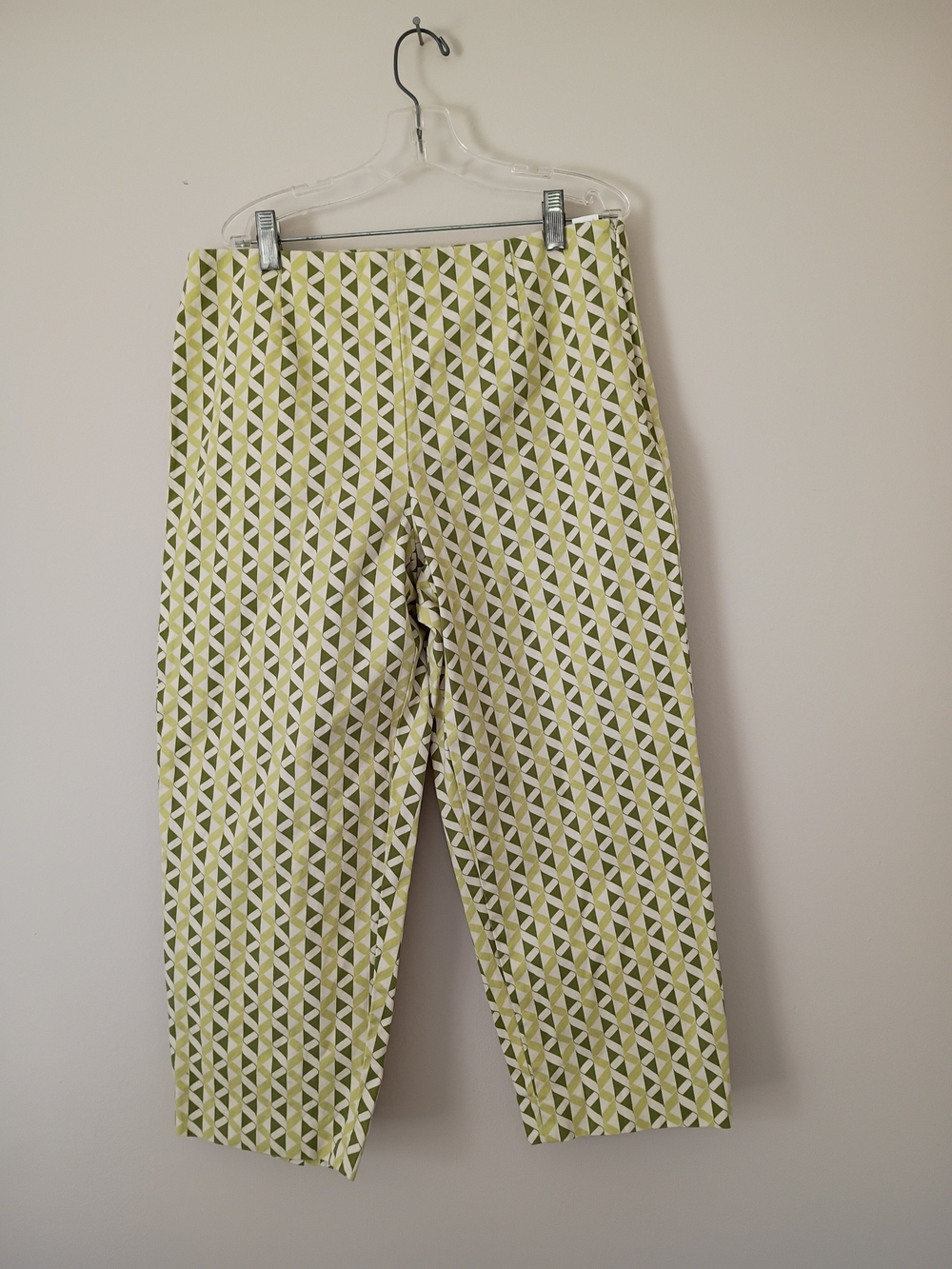 Talbots Olive & Cream Geometric Capris